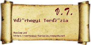 Várhegyi Terézia névjegykártya